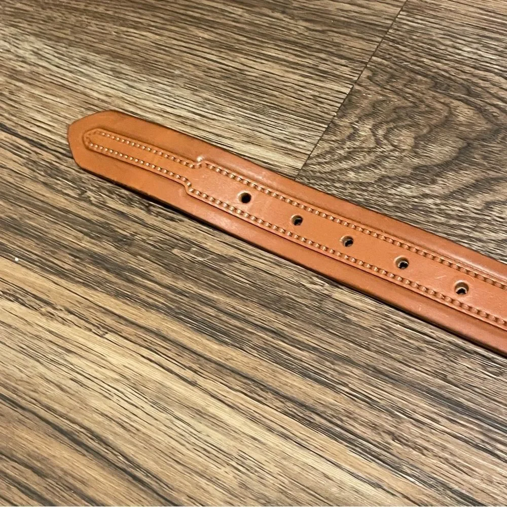 Lord Leather Belt Made In Italy Tan with Silver Tone Buckle